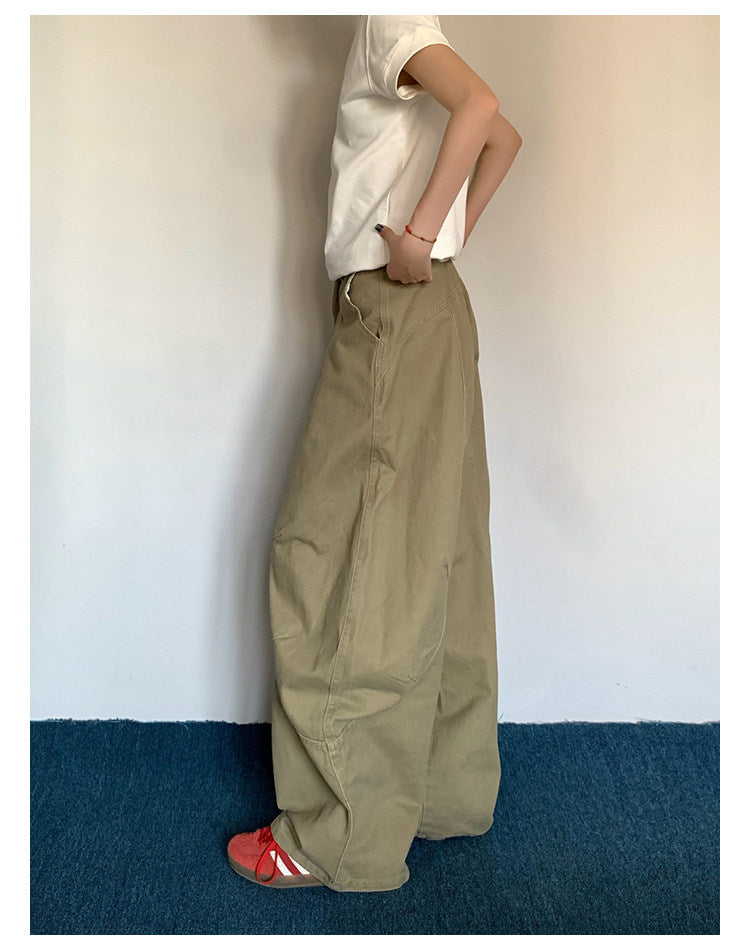 Washed Wide-Leg Cargo Pants – American Retro Unisex