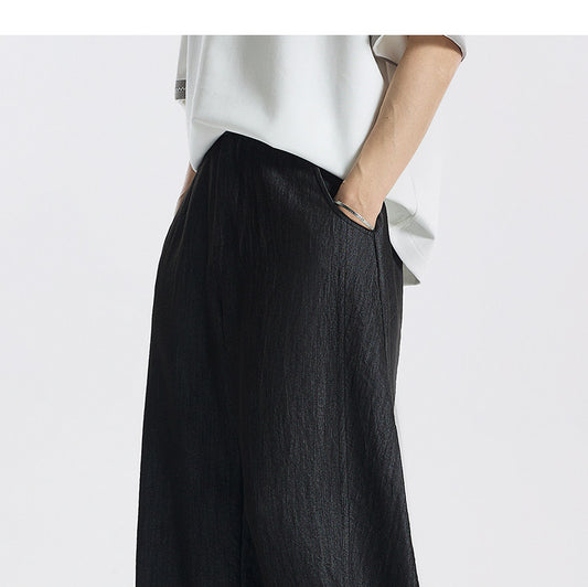 Cationic dyed denim raw color ultra-thin wrinkle-resistant casual jeans