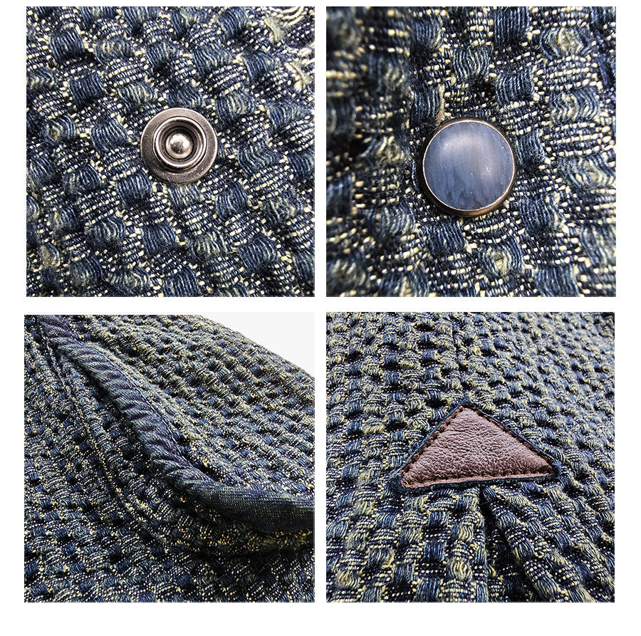 Draw-Dye Distressed Honeycomb Shirt Jacket – Japanese Vintage Loose Mid-Length Unisex – Coats Jackets | japanese streetwear | vintage workwear | unisex | Yamalinclothes