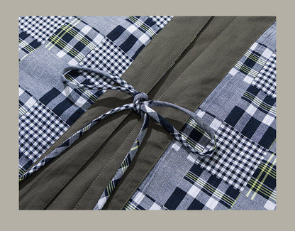 Japanese retro splicing double-sided wearing robe casual coat