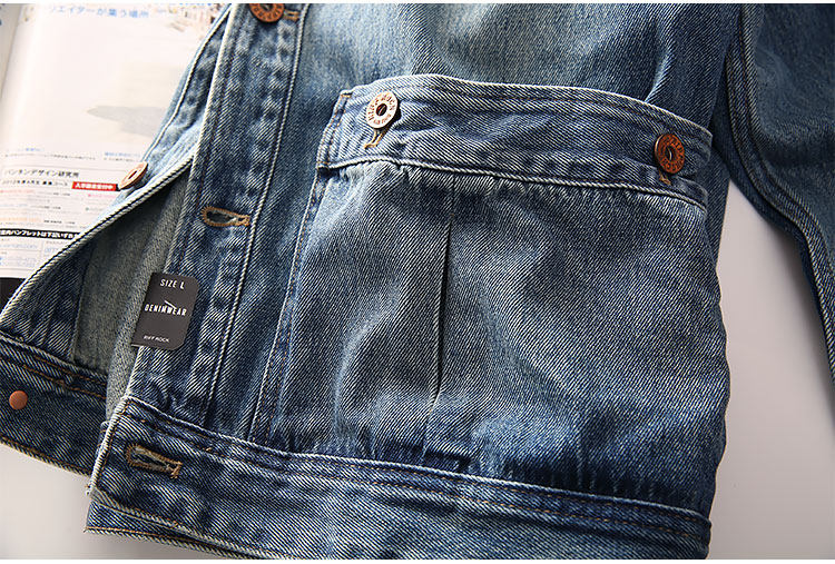 Washed Denim Jacket – Vintage Double Pocket – Coats Jackets | japanese streetwear | vintage workwear | unisex | Yamalinclothes