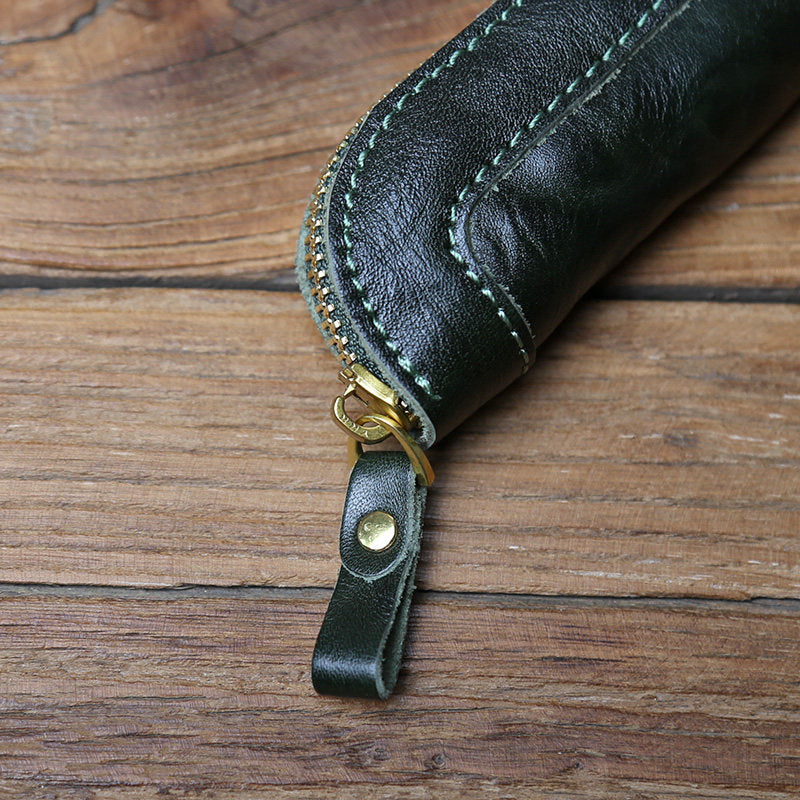 Vintage Top-Grain Cowhide Clutch Pouch – Unisex Leather Coin Bag