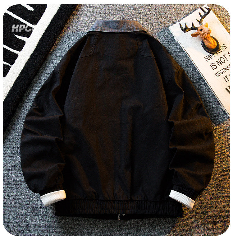 Vintage Washed Detroit Shooting Jacket – Pure Cotton Unisex Spring Autumn
