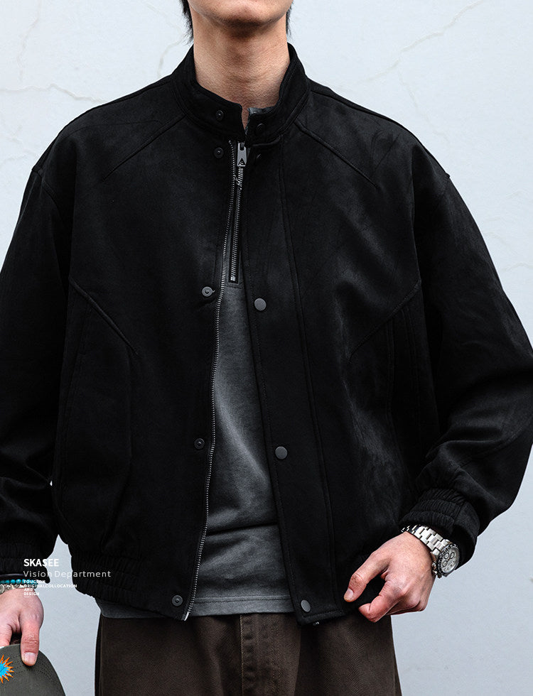 Suede Harrington Jacket – American Vintage Oversized Unisex – Japanese vintage | fall outfits 2026 | fall winter outfits | classy winter outfits | lazy comfy outfits | japanese streetwear | vintage workwear | yamalin clothes | Yamalinclothes
