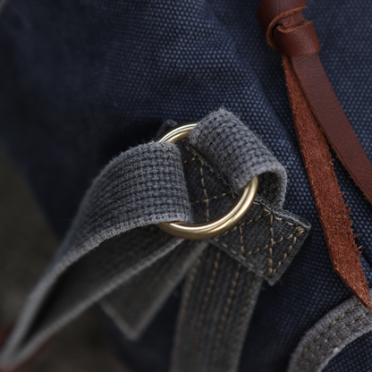 Vintage Canvas Backpack – 20oz Heavyweight Leather Trim