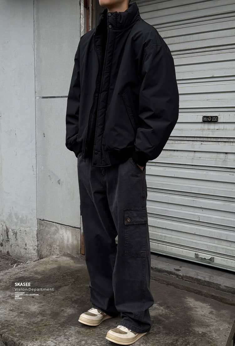 Duck Down Jacket – Stand Collar & Ribbed Hem | Yamalinclothes