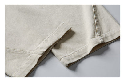 Curved-Leg Pants – Washed Finish & Panel Seams | Yamalinclothes