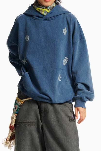 Graphic Hoodie – Washed Finish & Symbol Prints | Yamalinclothes