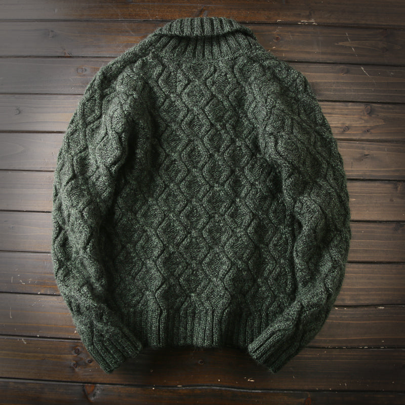 X07 Heavy hard goods 100/wool Italian custom foreign trade original order tail goods men's thick knitted sweater coat