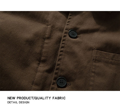 Chore Jacket – Brown Three-Pocket Design