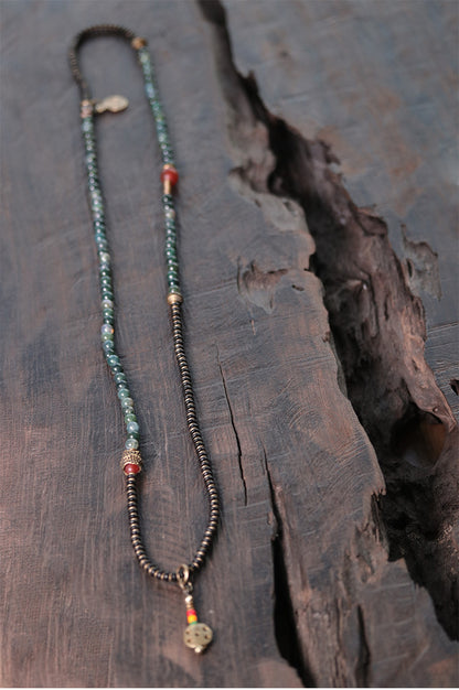 Agate & Brass Multi-Layer Beaded Bracelet – Retro Ethnic Unisex Jewelry