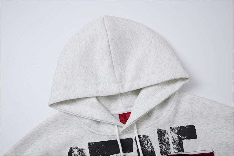 Hand-Painted Appliqué Letter Hoodie – American Vintage Oversized Unisex – Hoodies | japanese streetwear | vintage workwear | unisex | Yamalinclothes