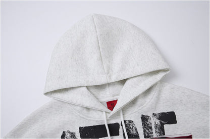 Hand-Painted Appliqué Letter Hoodie – American Vintage Oversized Unisex – Hoodies | japanese streetwear | vintage workwear | unisex | Yamalinclothes