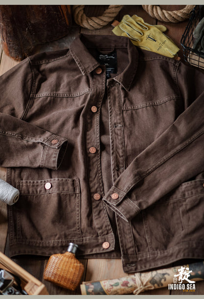 Washed Distressed Cargo Lapel Cotton Jacket – Vintage Loose Unisex