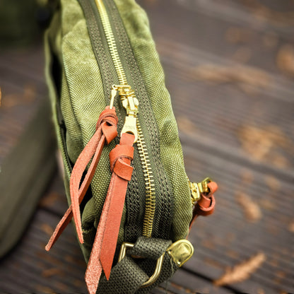 Vintage Military Canvas Crossbody Bag – Heavyweight Chest Waist Bag – Japanese vintage | yamalin clothes | Yamalinclothes