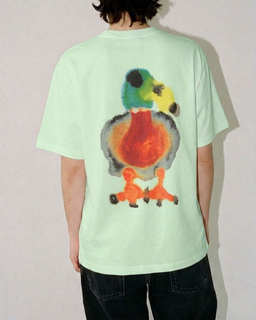 {{ Wang Youbing Studio Heavyweight 260g Artistic Graffiti Little Duck Oversized Short Sleeve T-Shirt – Streetwear Tee – Japanese vintage | yamalin clothes | Yamalinclothes }}