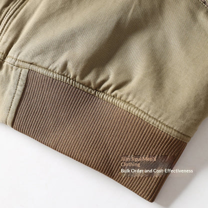 American Detroit Flight Jacket - Retro Washed Cotton Quilted Coat (Men)