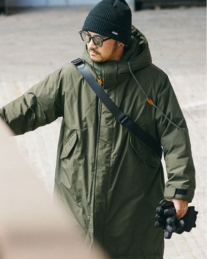 Japanese Retro Swallowtail White Duck Down Hooded Jacket – Mid-Length Unisex Winter