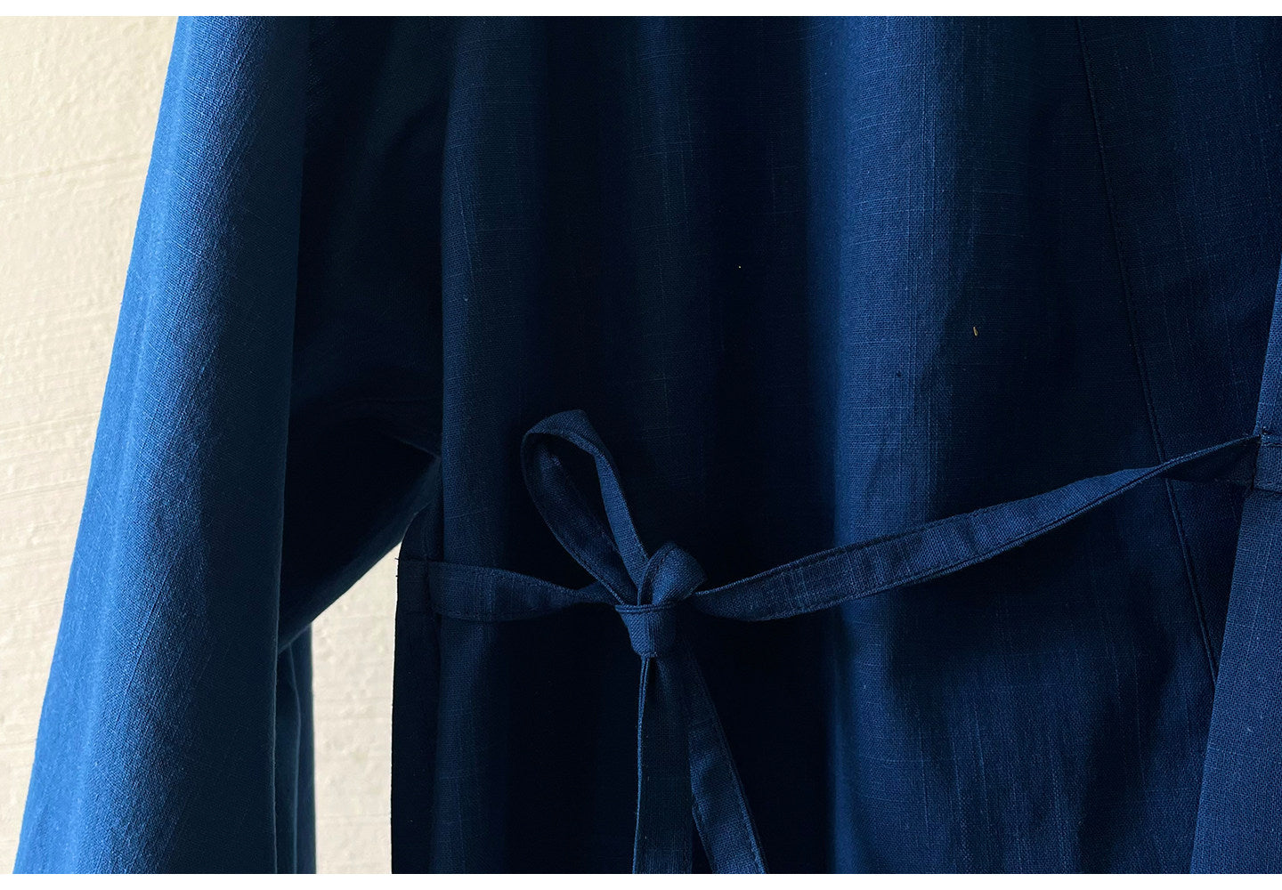 Indigo Dyed Loose Robe Jacket – Japanese Artisan Three-Quarter Sleeve Cardigan