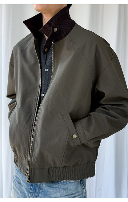 Patchwork Stand-Collar Cargo Jacket – Adjustable Lapel Oversized – Japanese vintage | fall outfits 2026 | fall winter outfits | classy winter outfits | lazy comfy outfits | japanese streetwear | vintage workwear | yamalin clothes | Yamalinclothes