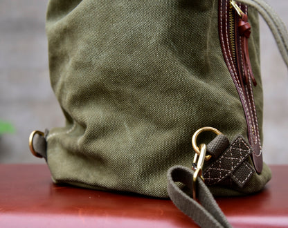 حقيبة كتف واحدة قماش سميك صناعة ثقيلة للرجال، حقيبة كروس عتيقة، حقيبة كاجوال، حقيبة صدر بنمط عسكري 8453