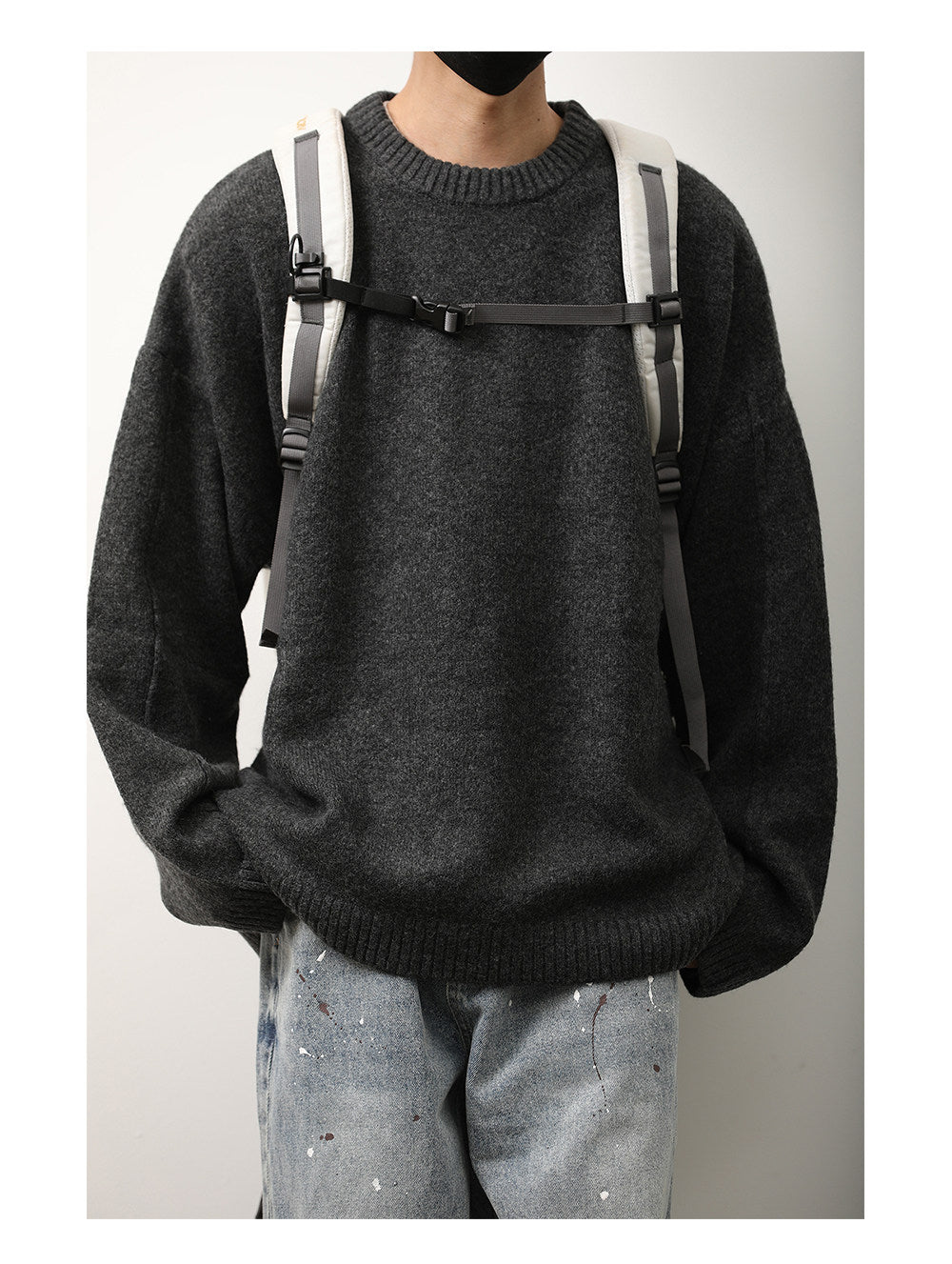 Japanese Crew Neck Knit Sweater – Unisex Base Layer Top – Japanese vintage | yamalin clothes | Yamalinclothes