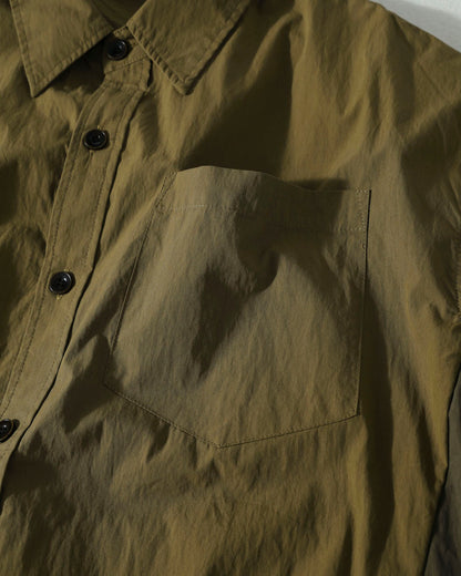 Japanese Patchwork Workwear Shirt – Heavyweight Loose Wide-Fit Long-Sleeve