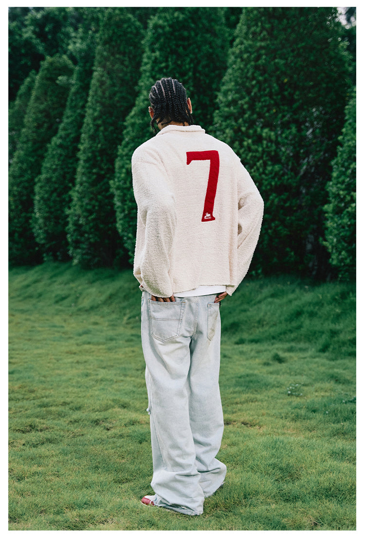 Remedy Inge Sheep” Embroidered Unisex Sweater – American Turn-Down Collar Spring/Autumn Knit