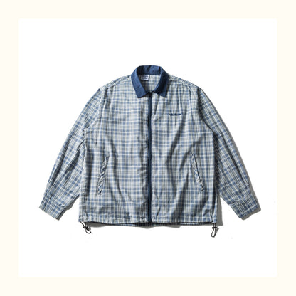 American Retro Workwear Plaid Shirt – Loose Zip-Pocket, Turn-Down Collar (Unisex)