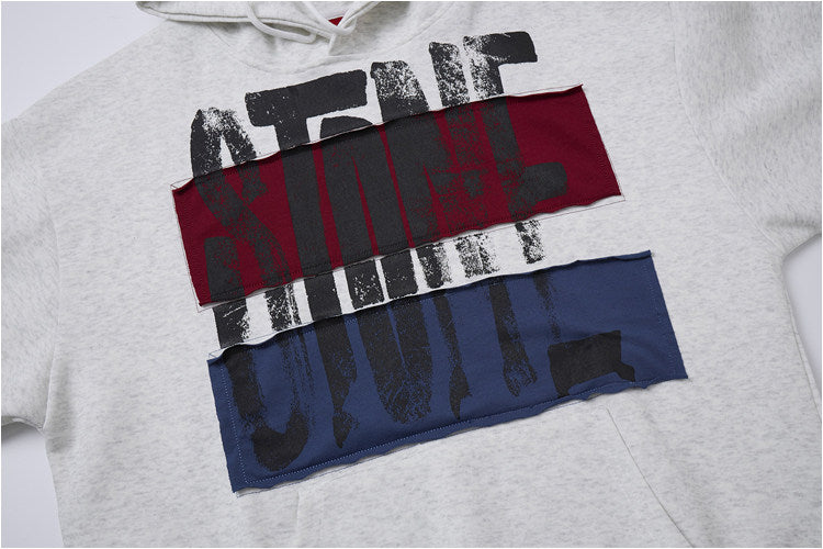 Hand-Painted Appliqué Letter Hoodie – American Vintage Oversized Unisex – Hoodies | japanese streetwear | vintage workwear | unisex | Yamalinclothes