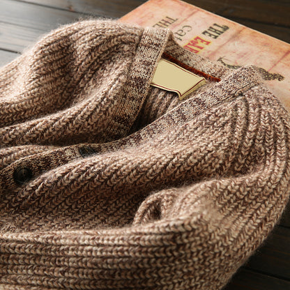 X06 Heavy all wool! Italian single foreign trade tail goods high-end men's autumn and winter knitted cardigan thickened sweater coat