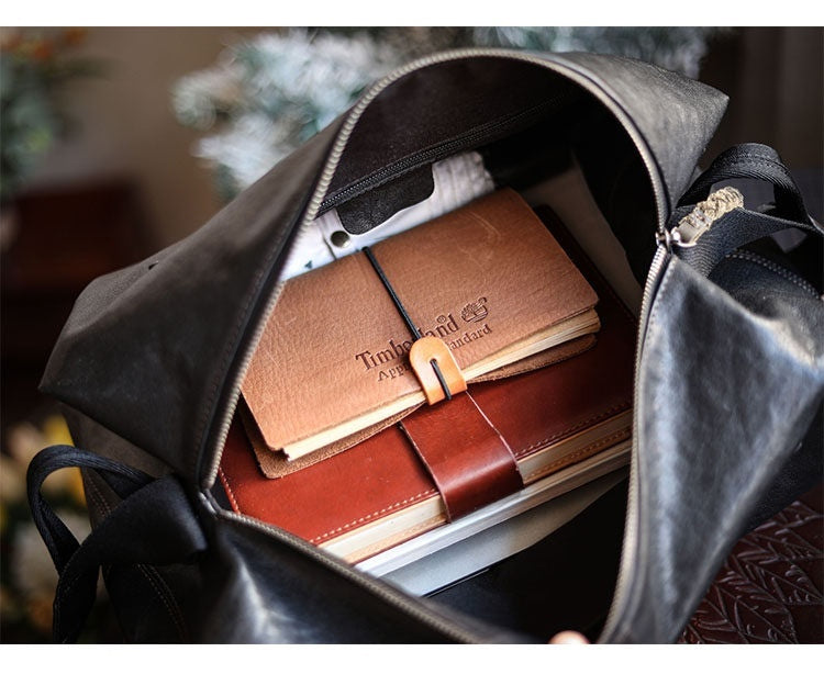 Vegetable-Tanned Cowhide Shoulder Bag – Men's Large Capacity Leather Messenger Bag