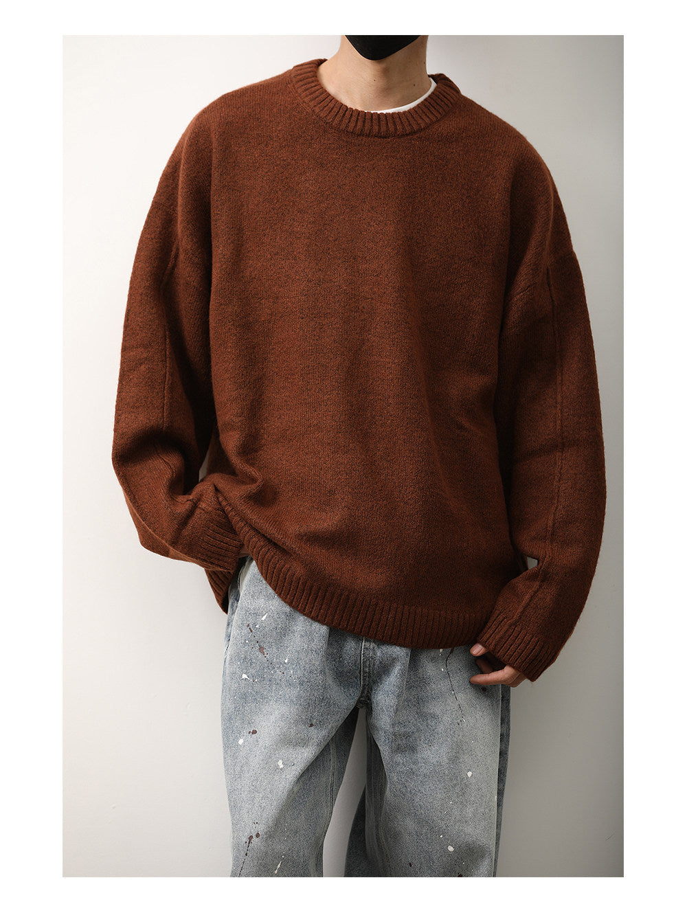 Japanese Crew Neck Knit Sweater – Unisex Base Layer Top – Japanese vintage | yamalin clothes | Yamalinclothes