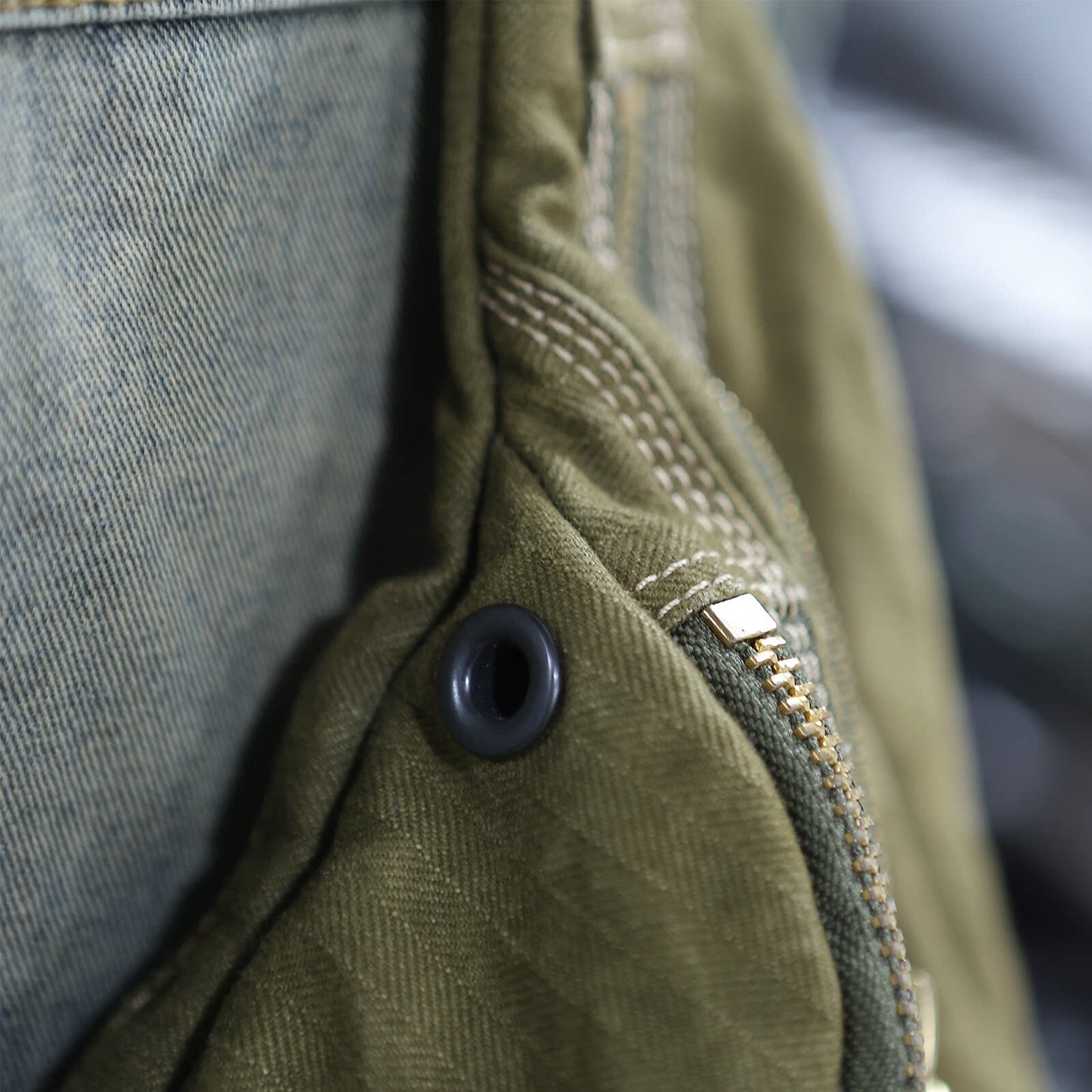 Herringbone Canvas Chest Bag – Motorcycle Crossbody Men