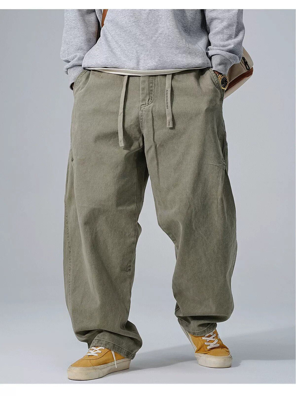Cotton Baggy Pants – Drawstring Waist & Relaxed Leg