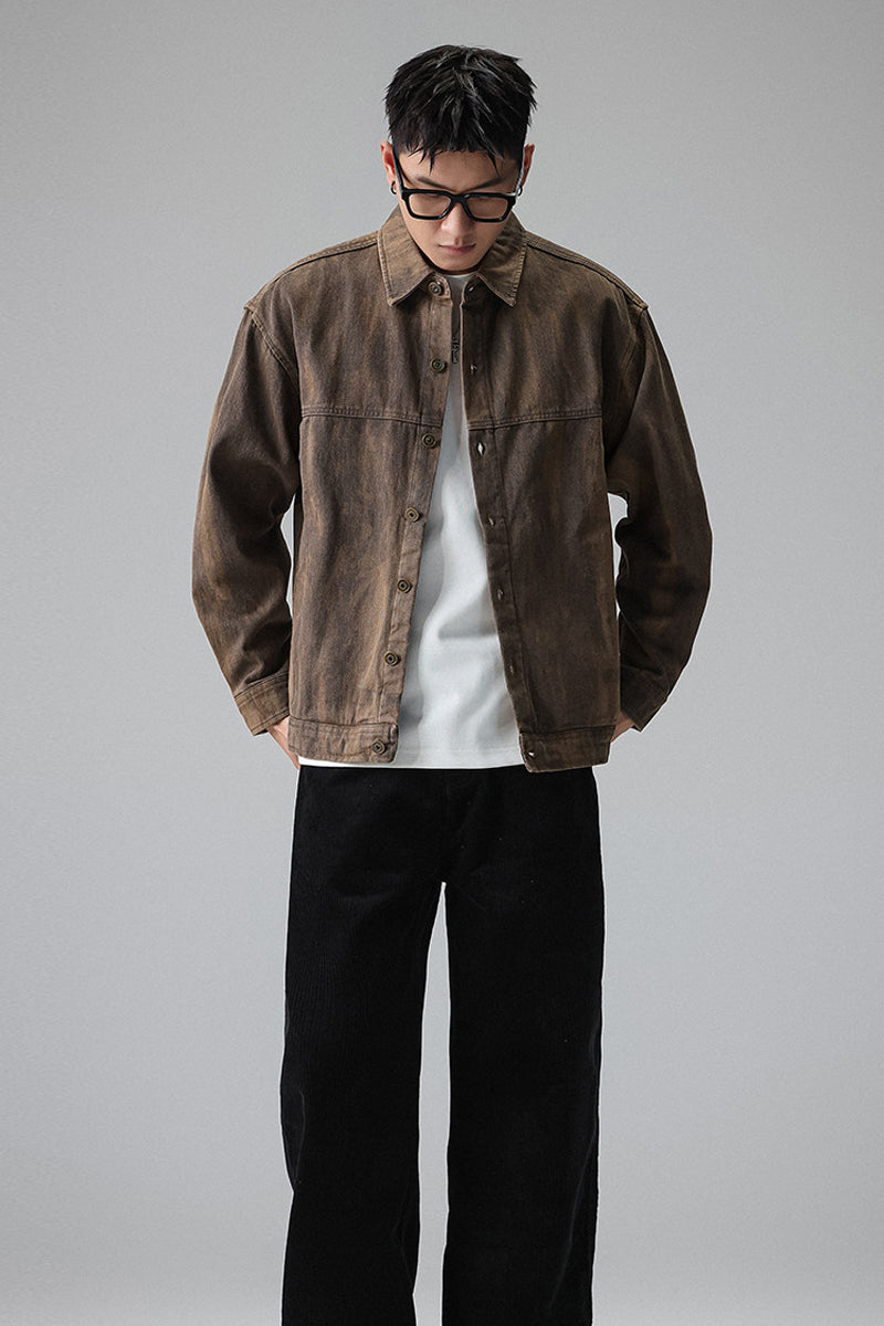Tie-Dye Washed Cargo Jacket – American Vintage Oversized Unisex