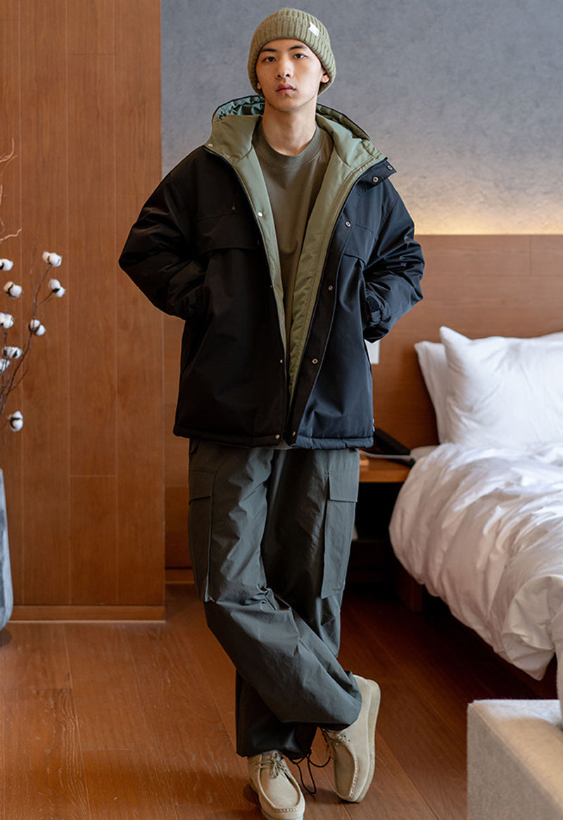 Hooded Padded Jacket – Large Flap Pockets | Yamalinclothes