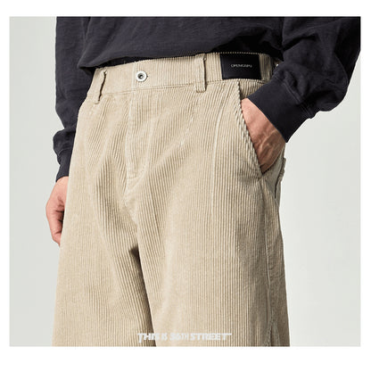 Japanese Heavy Corduroy Wide Leg Pants – Loose Straight Washed Slacks for Men | Japanese vintage | yamalin clothes | Yamalinclothes