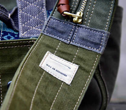 صناعة ثقيلة، قماش سميك، وصلات قماش بايجيا، حقيبة كتف واحدة، حقيبة كروس، حقيبة بائع جرائد، حقيبة كاجوال للرجال والنساء 8700