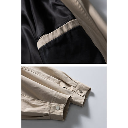Washed Cotton Lapel Cargo Jacket – Retro Loose Unisex Casual Streetwear