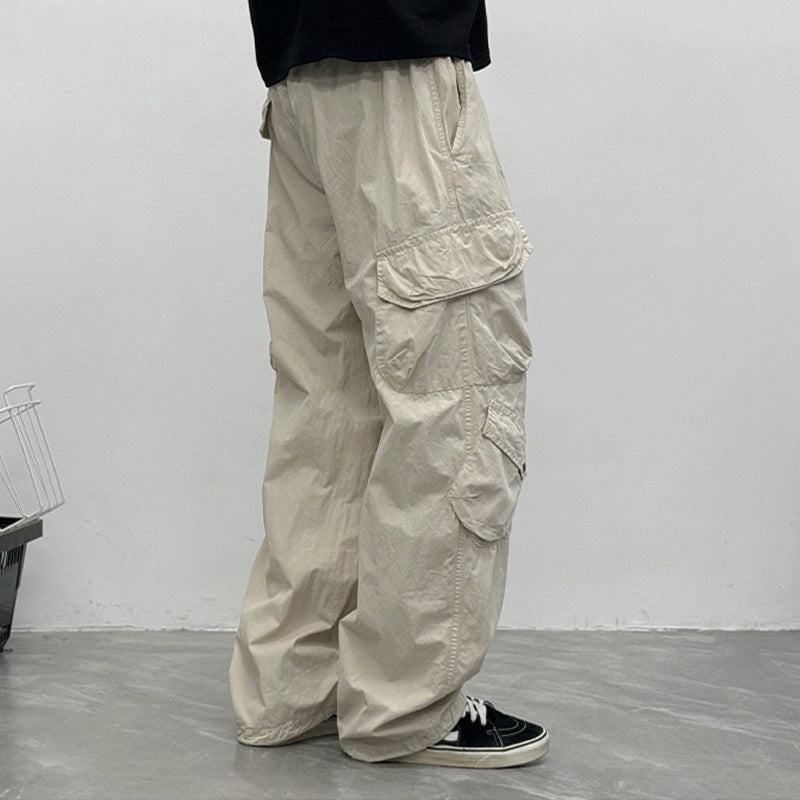Japanese Multi-Pocket Cargo Work Pants – Men's Loose Straight-Leg Jogger
