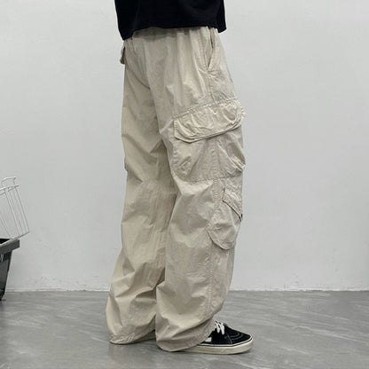 Japanese Multi-Pocket Cargo Work Pants – Men's Loose Straight-Leg Jogger