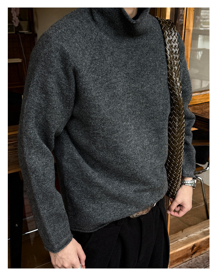 560G Turtleneck Drop Shoulder Sweater – Warm Loose Unisex