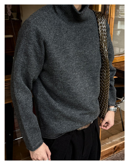 560G Turtleneck Drop Shoulder Sweater – Warm Loose Unisex