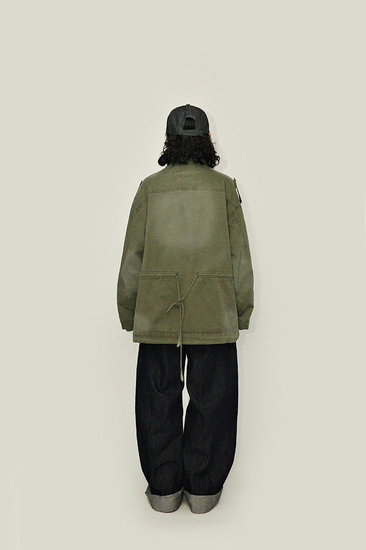 Washed M65 Cargo Jacket – Oversized Military Vintage Coat