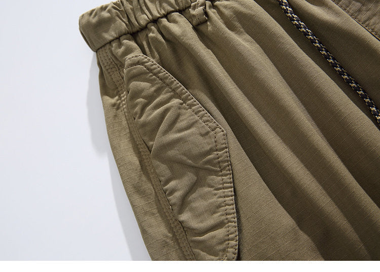 Heavyweight Washed Cargo Pants – Loose Straight Leg Men's Workwear Trousers