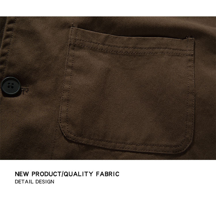 Chore Jacket – Brown Three-Pocket Design