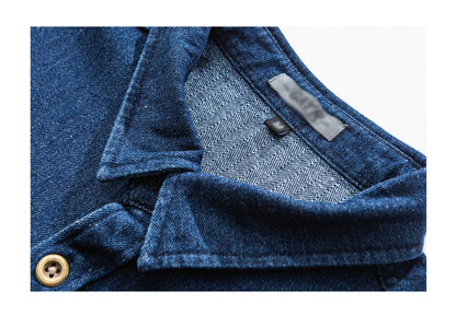 Japanese Vintage Denim Shirt – Loose Long Sleeve Men – Japanese vintage | yamalin clothes | Yamalinclothes