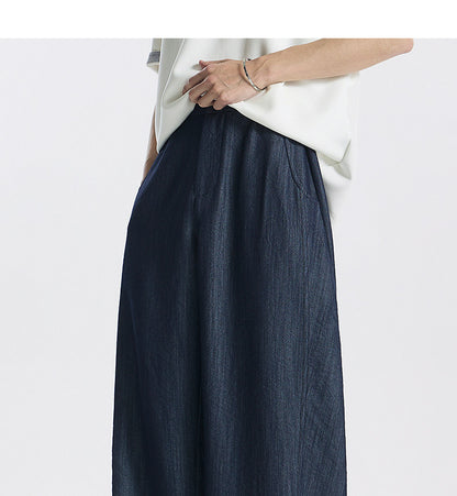 Cationic dyed denim raw color ultra-thin wrinkle-resistant casual jeans