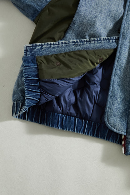 Heavyweight Washed Deconstructed Down Denim Jacket – Oversized Unisex